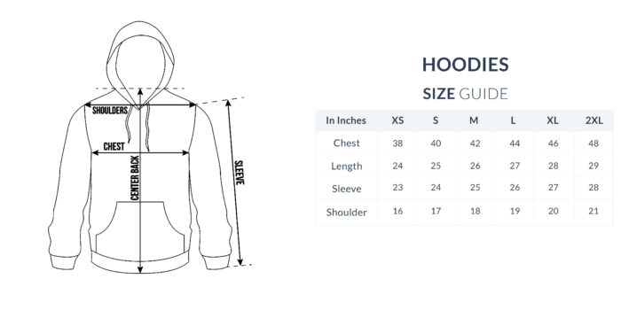 Printrove Hoodies Size Guide scaled